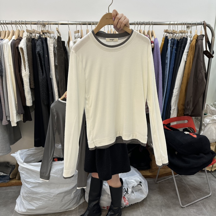 DELIGHT-L東大門㊣直郵女裝新品推薦熱賣休閑真品人氣長袖T恤DELIGHT-L長袖T恤