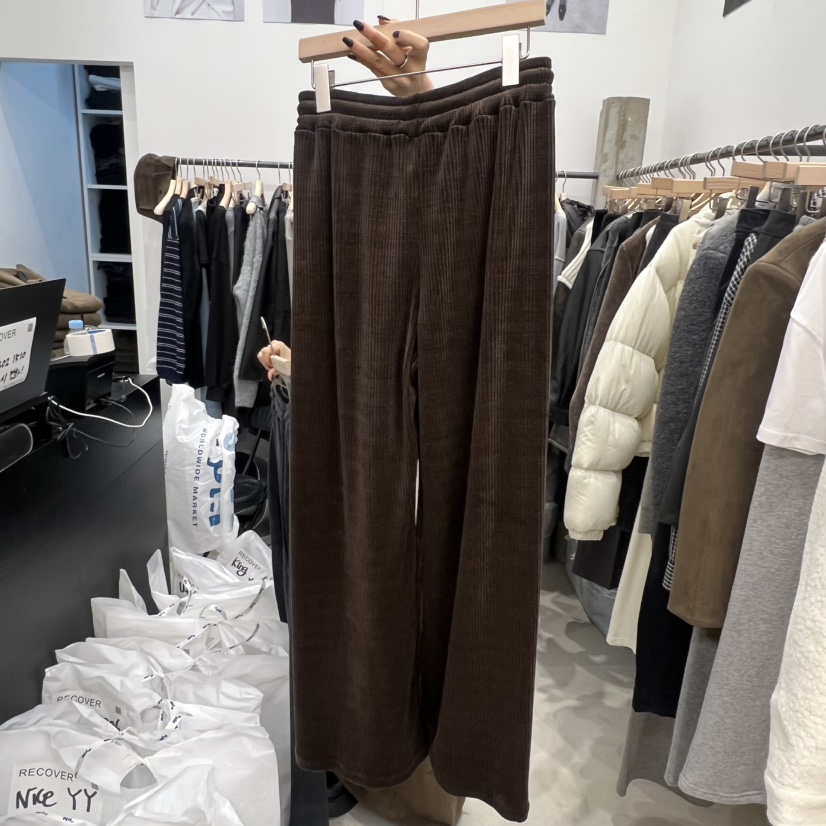 RECOVER韓國直郵㊣女裝新款25秋冬時尚人氣真品休閑褲燈芯絨RECOVER/MOMENT休閑褲