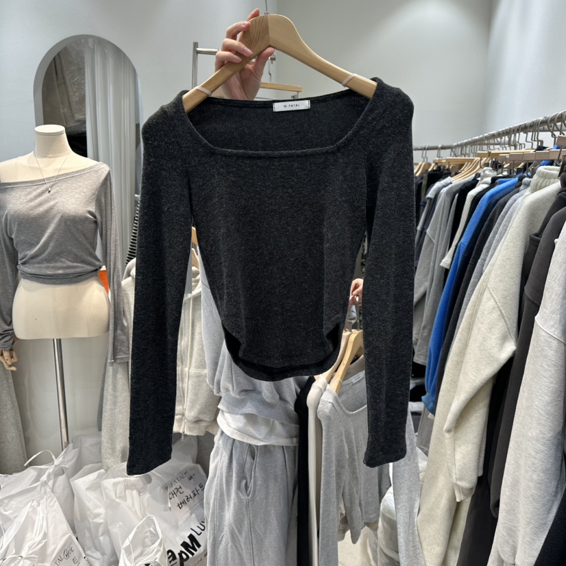 W.FATAL東大門㊣代購女士新品熱賣職業時尚休閑長袖T恤安哥拉W.FATAL長袖T恤圖色3墨色