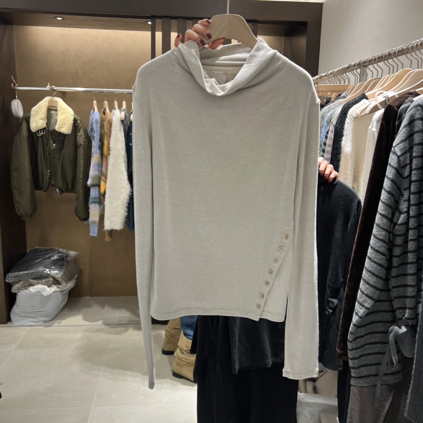 RAWROW東大門㊣直郵女士新品推薦職業時尚人氣休閑長袖T恤紐扣RAWROW長袖T恤