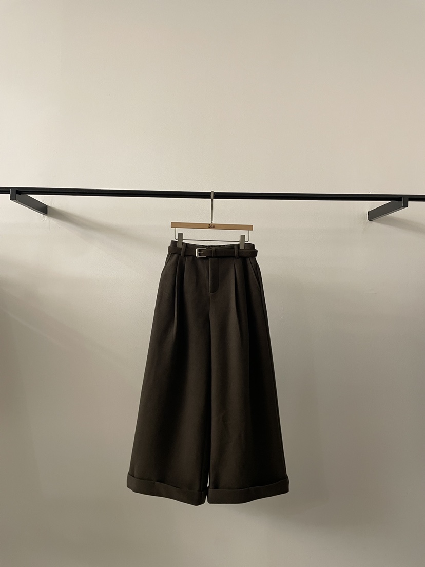 2DA/DARIMI-P東大門㊣實拍女裝新品時尚推薦休閑褲含腰帶2DA/DARIMI-P休閑褲圖色2棕色