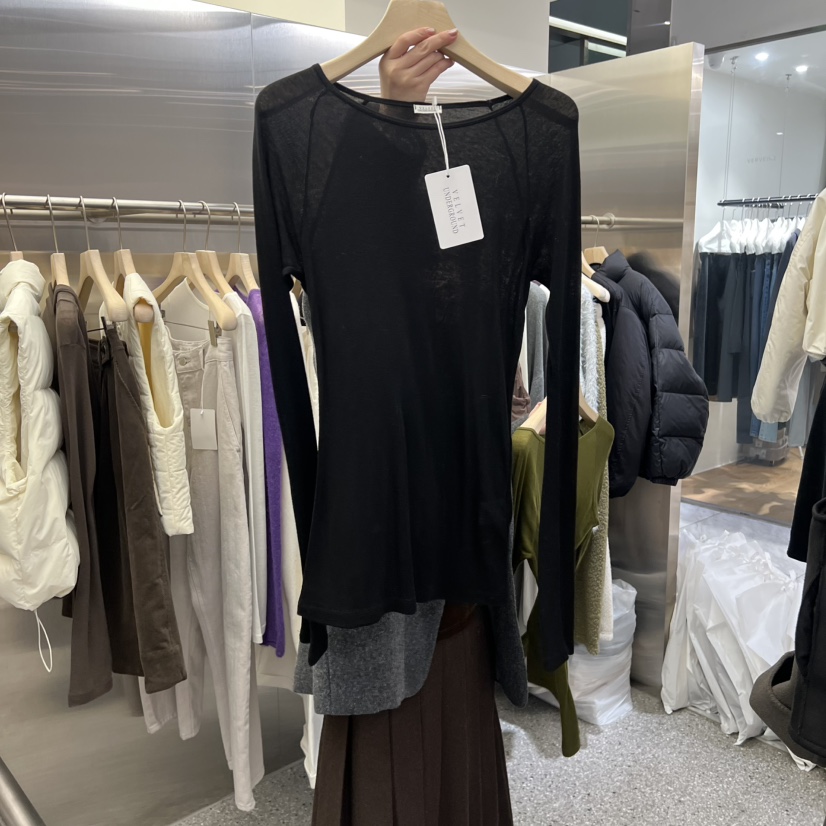 VELVET UNDERGROUND韓國直郵㊣女裝新款25秋冬人氣長袖T恤VELVET UNDERGROUND長袖T恤圖色4