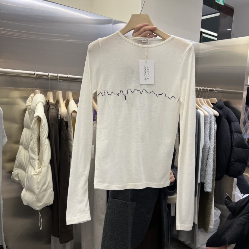 VELVET UNDERGROUND東大門㊣實拍女士新品推薦職業長袖T恤VELVET UNDERGROUND長袖T恤圖色2