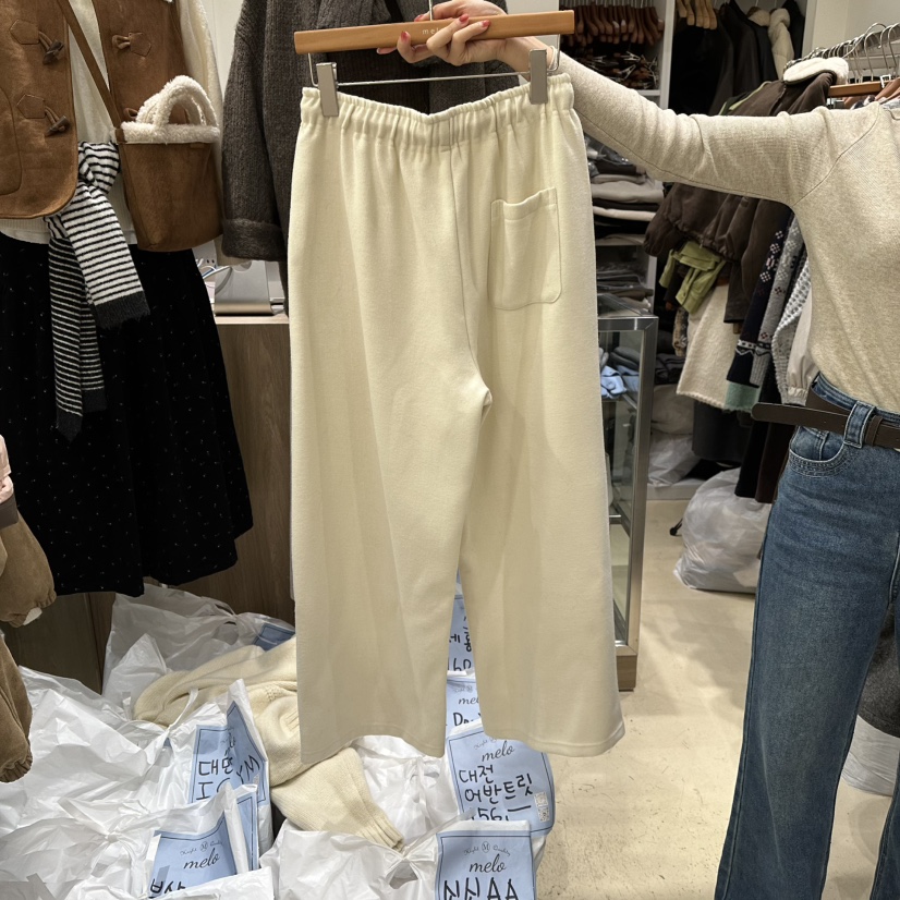 MELO東大門㊣代購女士新款熱賣時尚休閑推薦休閑褲羊毛綁帶MELO休閑褲