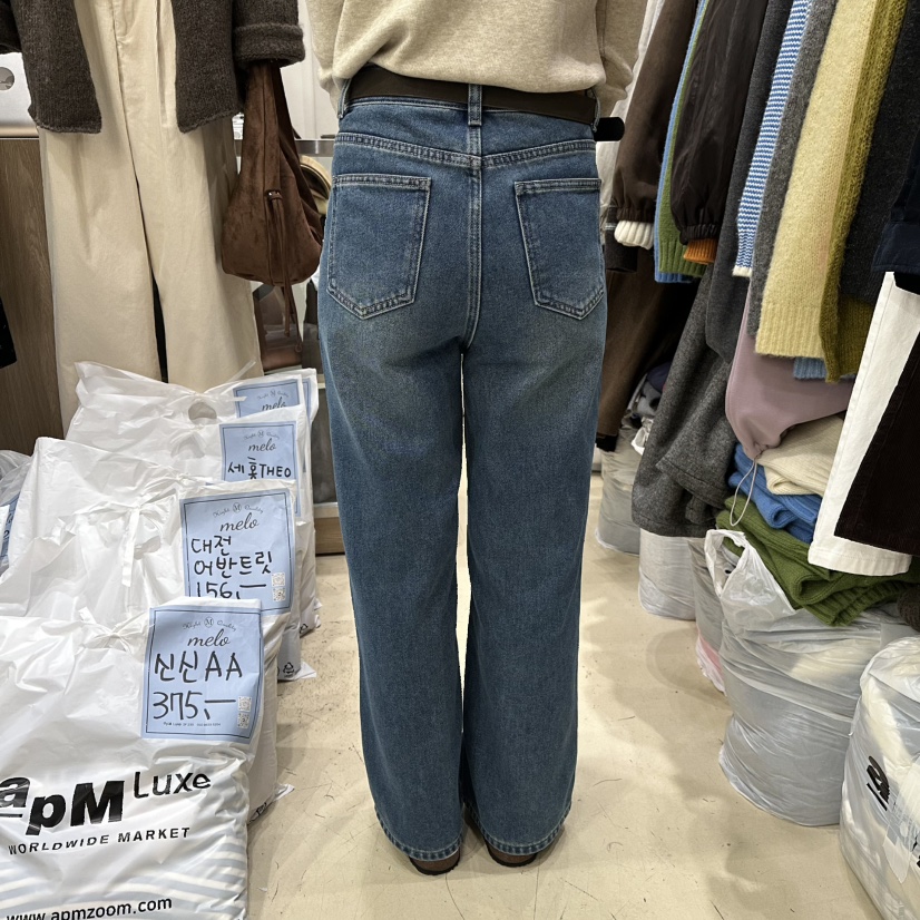 MELO東大門㊣直郵女士新款真品25秋冬時尚人氣牛仔褲含腰帶MELO牛仔褲