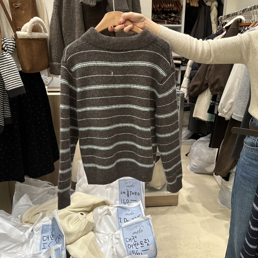 MELO韓國代購㊣女裝新品熱賣職業真品休閑人氣25秋冬針織衫MELO針織衫