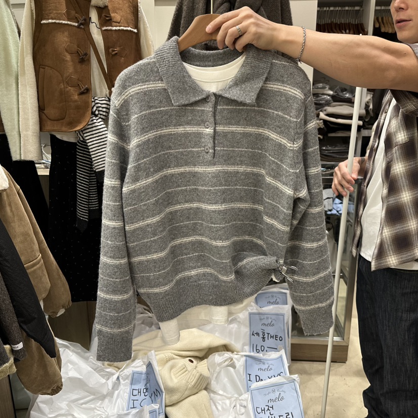 MELO韓國代購㊣女裝新品熱賣職業真品休閑人氣25秋冬針織衫MELO針織衫