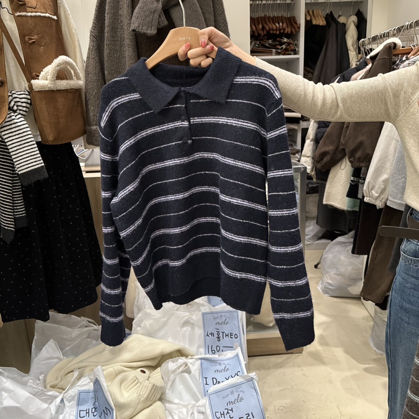 MELO韓國代購㊣女裝新品熱賣職業真品休閑人氣25秋冬針織衫MELO針織衫圖色3