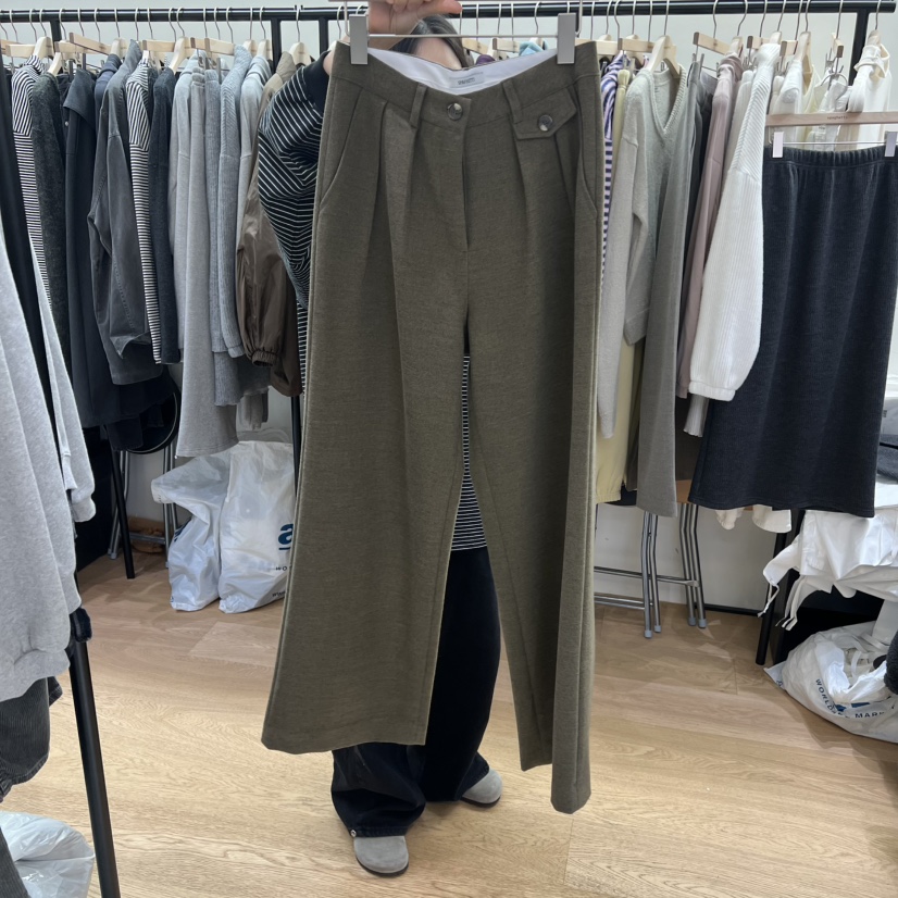 SPAGHETTI韓國直郵㊣女士新品推薦25秋冬真品休閑褲羊毛口袋spaghetti休閑褲圖色3