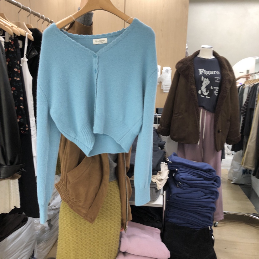 VILLABUTTON東大門㊣代購女士新款人氣熱賣針織衫不含內搭開衫VILLABUTTON針織衫圖色2