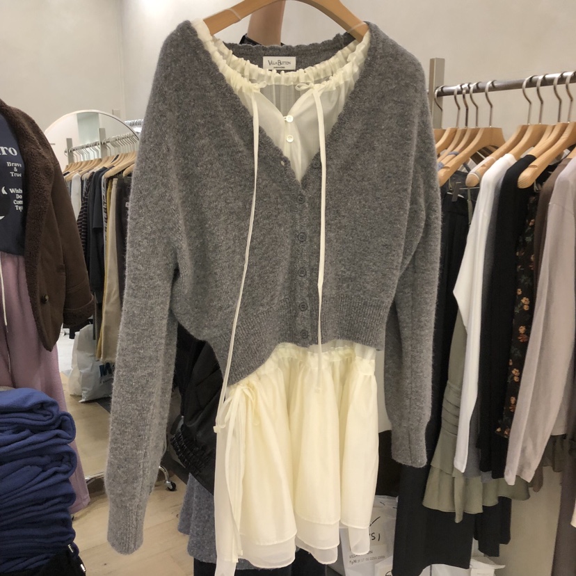 VILLABUTTON東大門㊣代購女士新款人氣熱賣針織衫不含內搭開衫VILLABUTTON針織衫圖色3