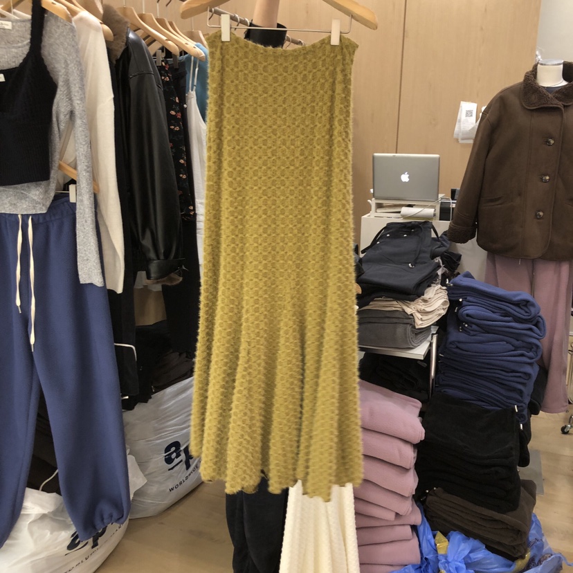 VILLABUTTON東大門㊣實拍女裝新款休閑真品25秋冬職業長裙蕾絲VILLABUTTON長裙