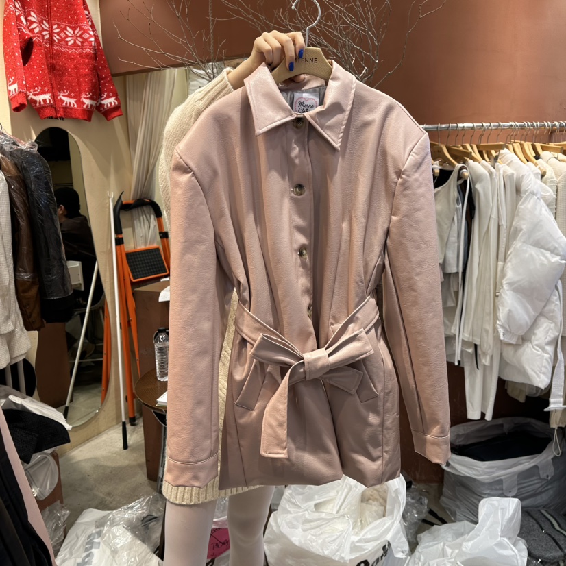 MIENNE東大門㊣直郵女裝新款熱賣人氣真品夾克中長款含腰帶MIENNE夾克