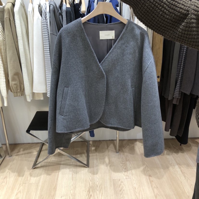 HAUS-A東大門㊣直郵女士新品人氣時尚25秋冬熱賣休閑夾克V領HAUS-A夾克圖色2