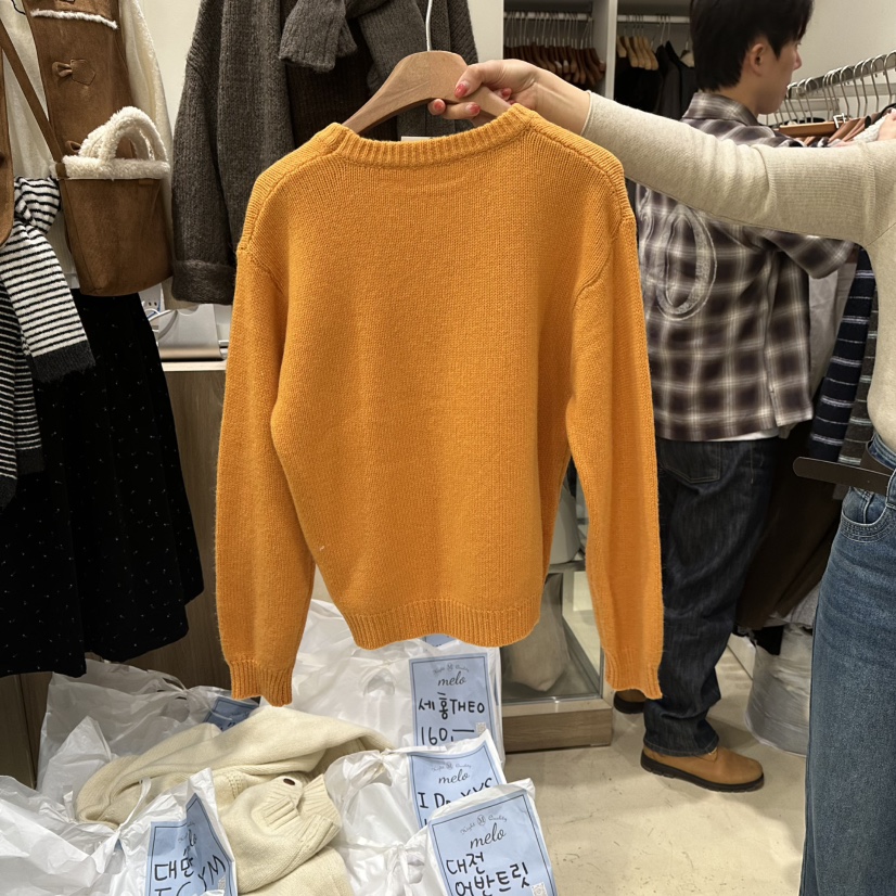 MELO韓國代購㊣女裝新款人氣休閑職業真品推薦時尚針織衫羊毛MELO針織衫