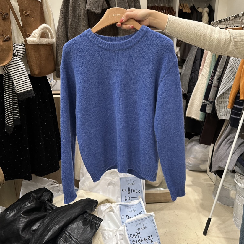 MELO韓國代購㊣女裝新款人氣休閑職業真品推薦時尚針織衫羊毛MELO針織衫圖色2