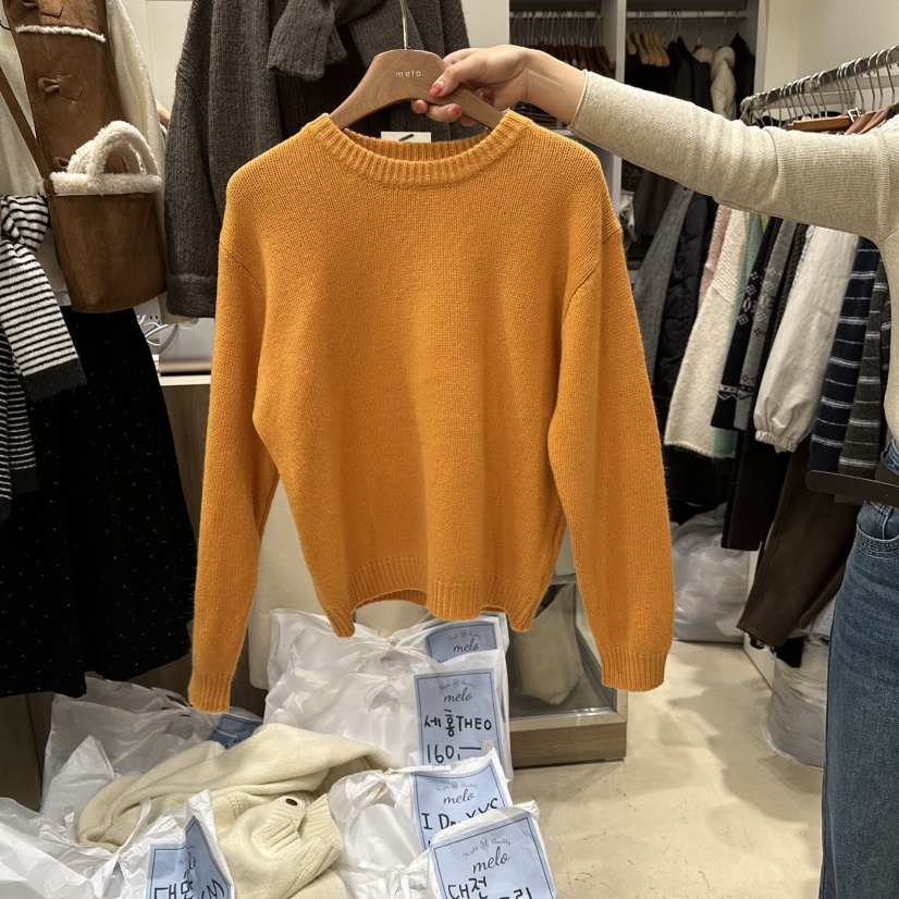 MELO韓國代購㊣女裝新款人氣休閑職業真品推薦時尚針織衫羊毛MELO針織衫圖色3
