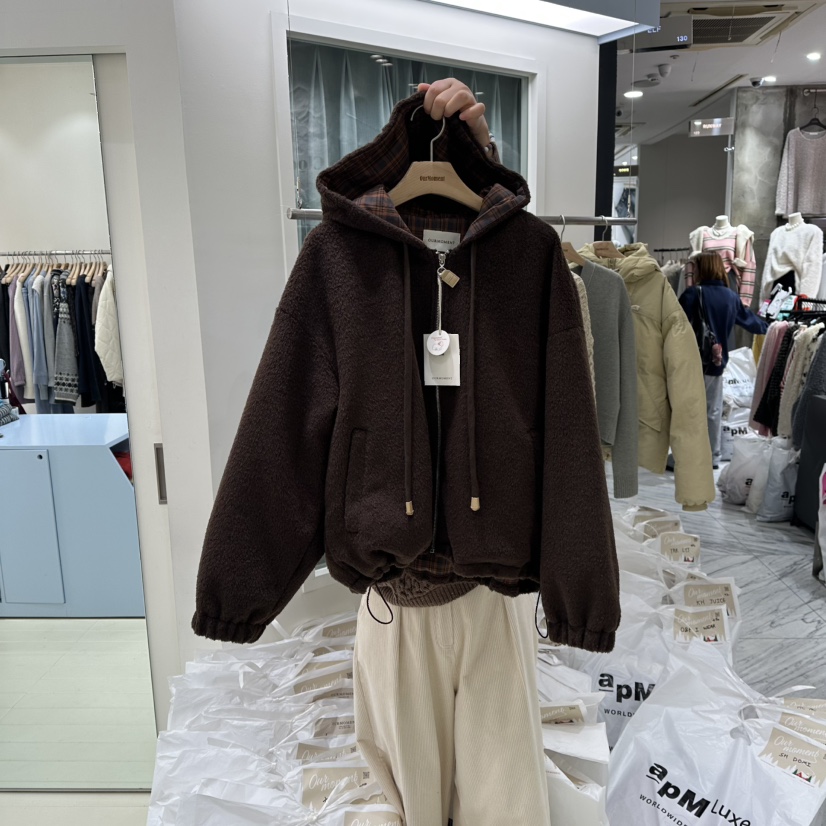 OURMOMENT韓國直郵㊣女士新款推薦休閑25秋冬熱賣時尚真品夾克OURMOMENT夾克圖色2