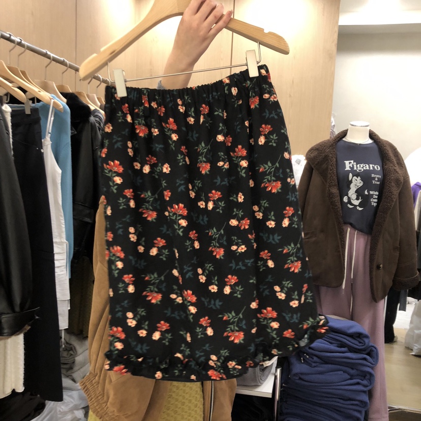 VILLABUTTON東大門㊣實拍女裝新品時尚熱賣半身裙中短裙花朵VILLABUTTON半身裙/中短裙圖色2