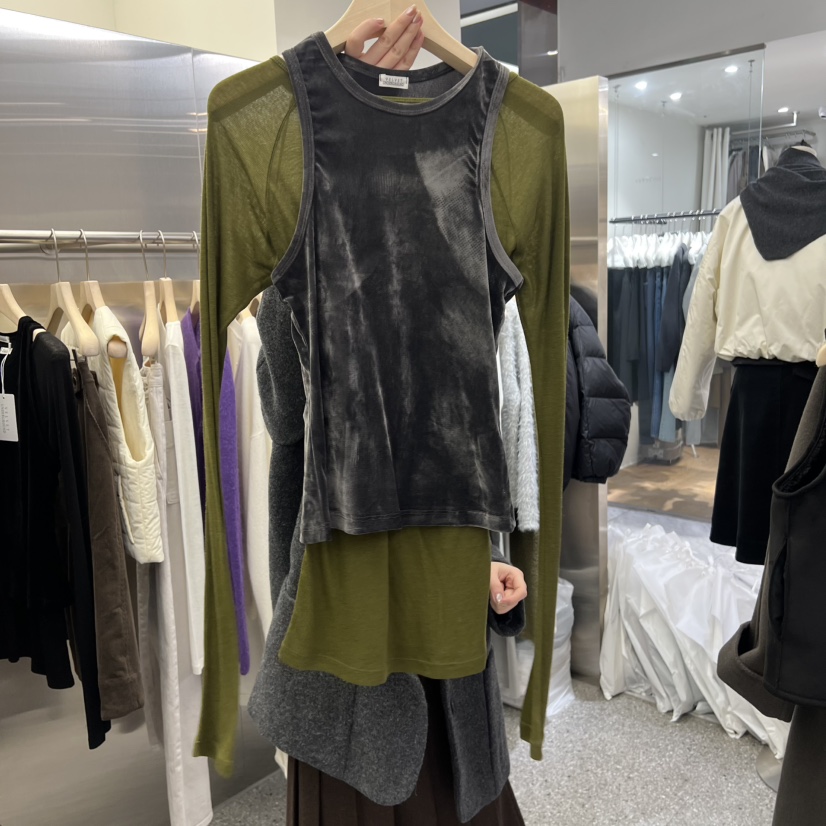 VELVET UNDERGROUND韓國直郵㊣女士新品職業吊帶背心不含內搭天鵝絨VELVET UNDERGROUND吊帶/背心