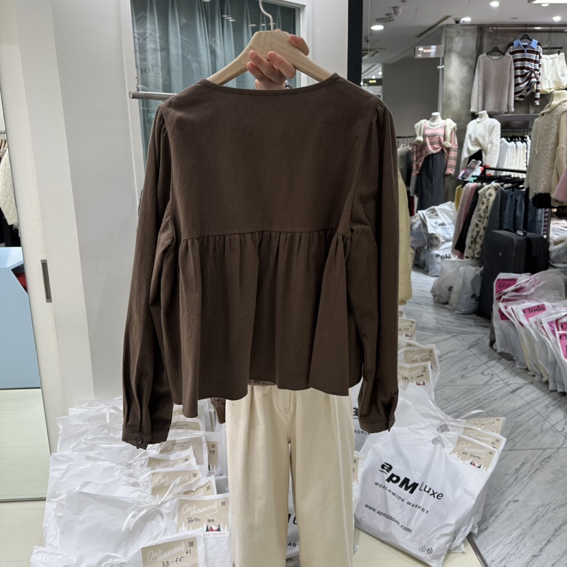 OURMOMENT東大門㊣實拍女士新品推薦25秋冬休閑人氣襯衫蕾絲衫OURMOMENT襯衫/蕾絲衫