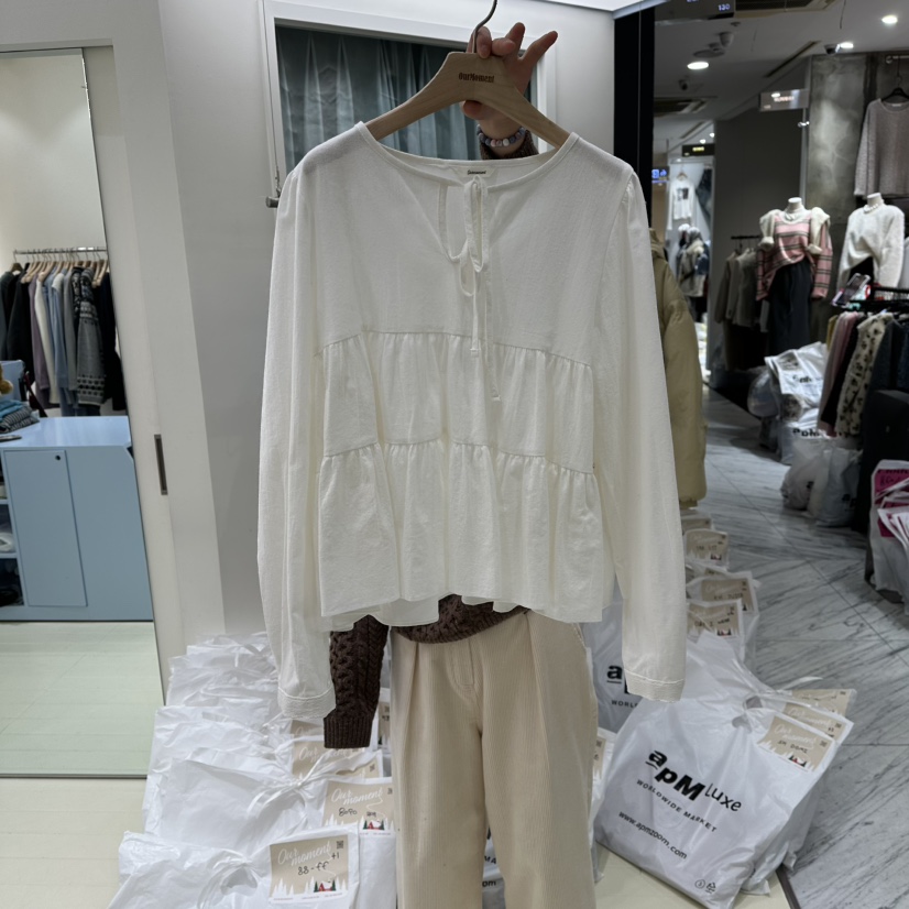 OURMOMENT東大門㊣實拍女士新品推薦25秋冬休閑人氣襯衫蕾絲衫OURMOMENT襯衫/蕾絲衫