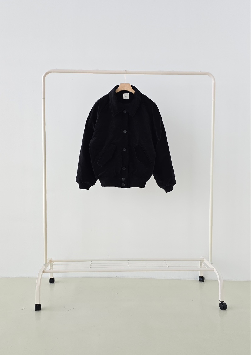 J SHOP韓國代購㊣女士新款休閑人氣職業25秋冬熱賣夾克羅紋J_SHOP夾克圖色2黑色