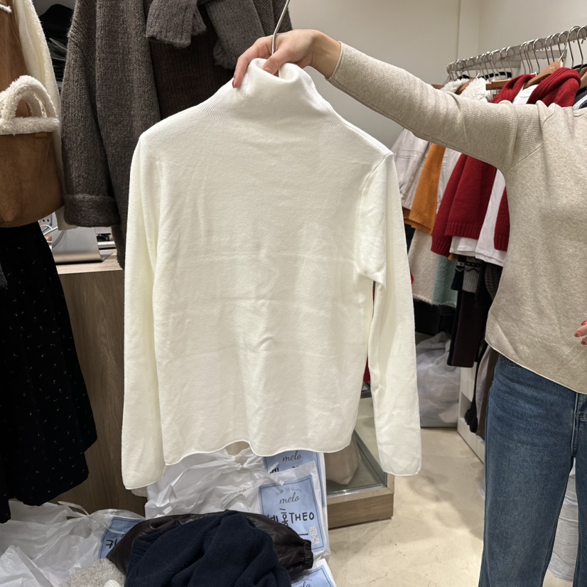 MELO東大門㊣實拍女裝新款真品推薦職業25秋冬時尚熱賣長袖T恤MELO長袖T恤