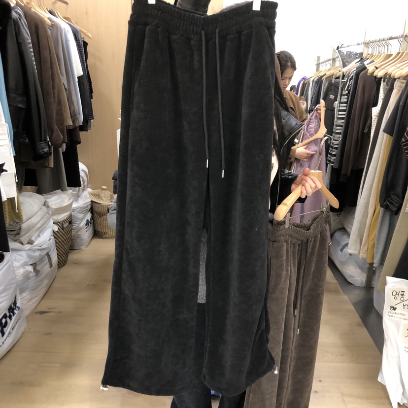 VILLABUTTON韓國代購㊣女裝新品時尚熱賣休閑真品休閑褲加絨VILLABUTTON休閑褲圖色2