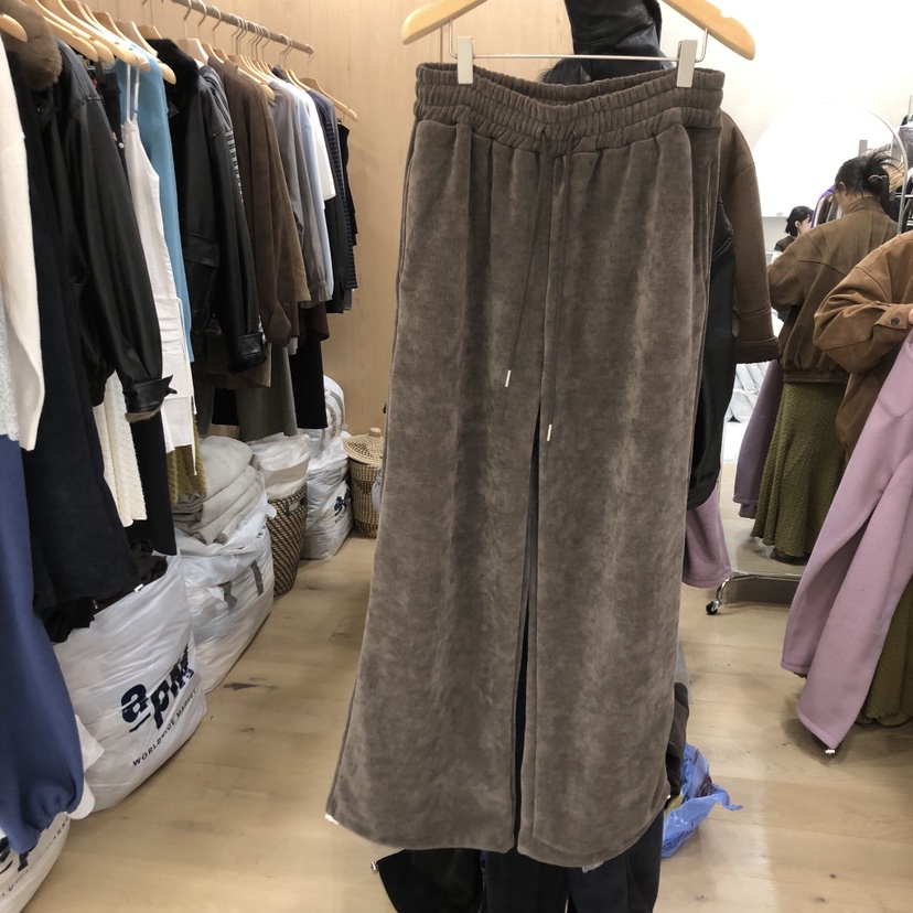 VILLABUTTON韓國代購㊣女裝新品時尚熱賣休閑真品休閑褲加絨VILLABUTTON休閑褲圖色3