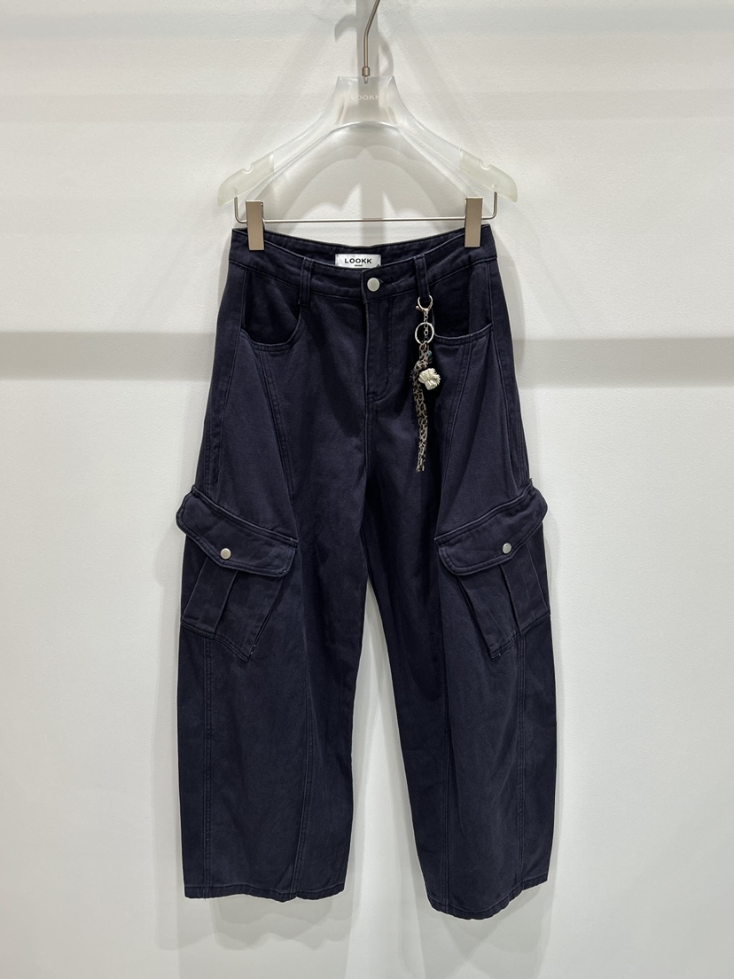 LOOKK東大門㊣實拍女士新款25秋冬休閑休閑褲含飾品口袋羊毛LOOKK休閑褲圖色4