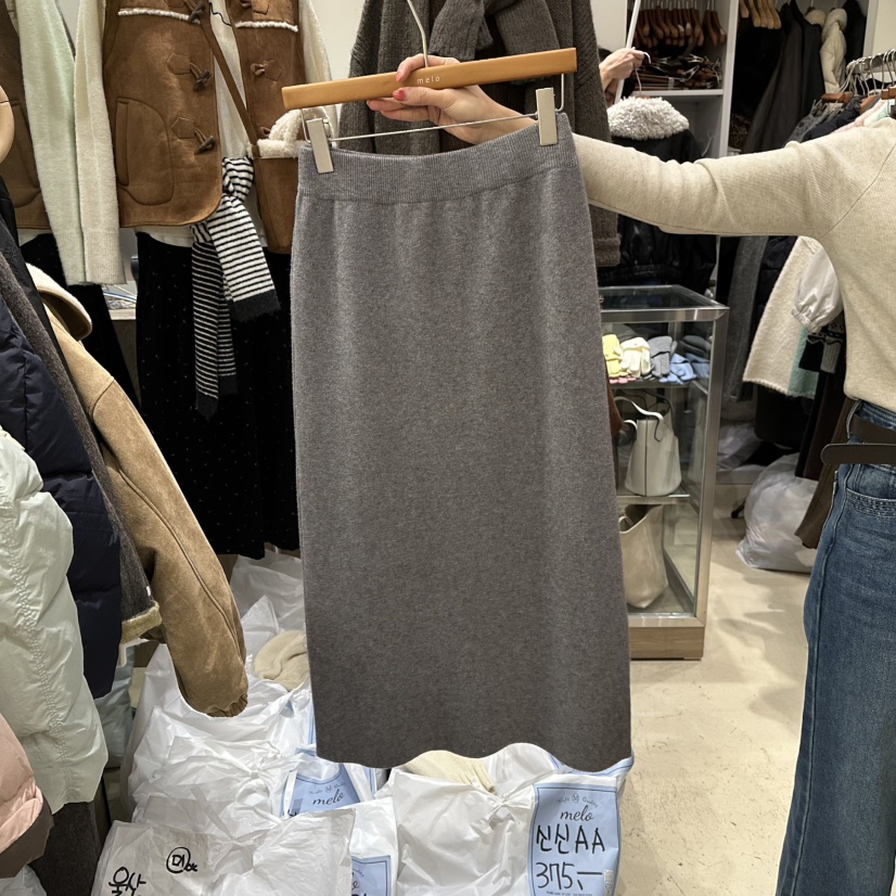 MELO東大門㊣代購女裝新款時尚熱賣真品休閑25秋冬職業長裙MELO長裙圖色4
