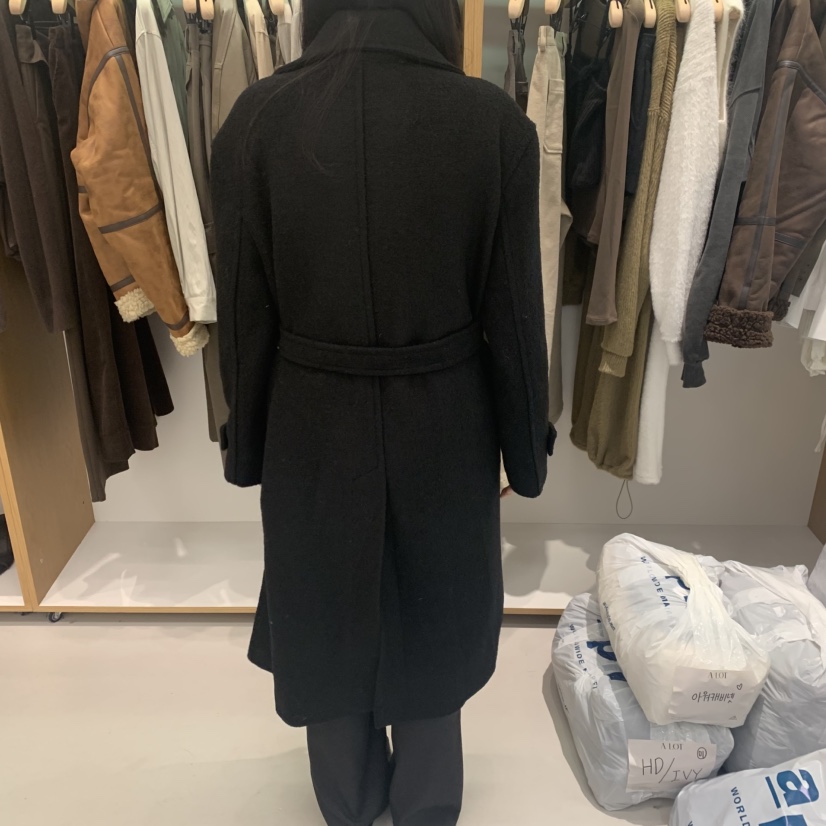 ALOT韓國直郵㊣女裝新款時尚真品熱賣中長款大衣含腰帶高領A LOT中長款大衣