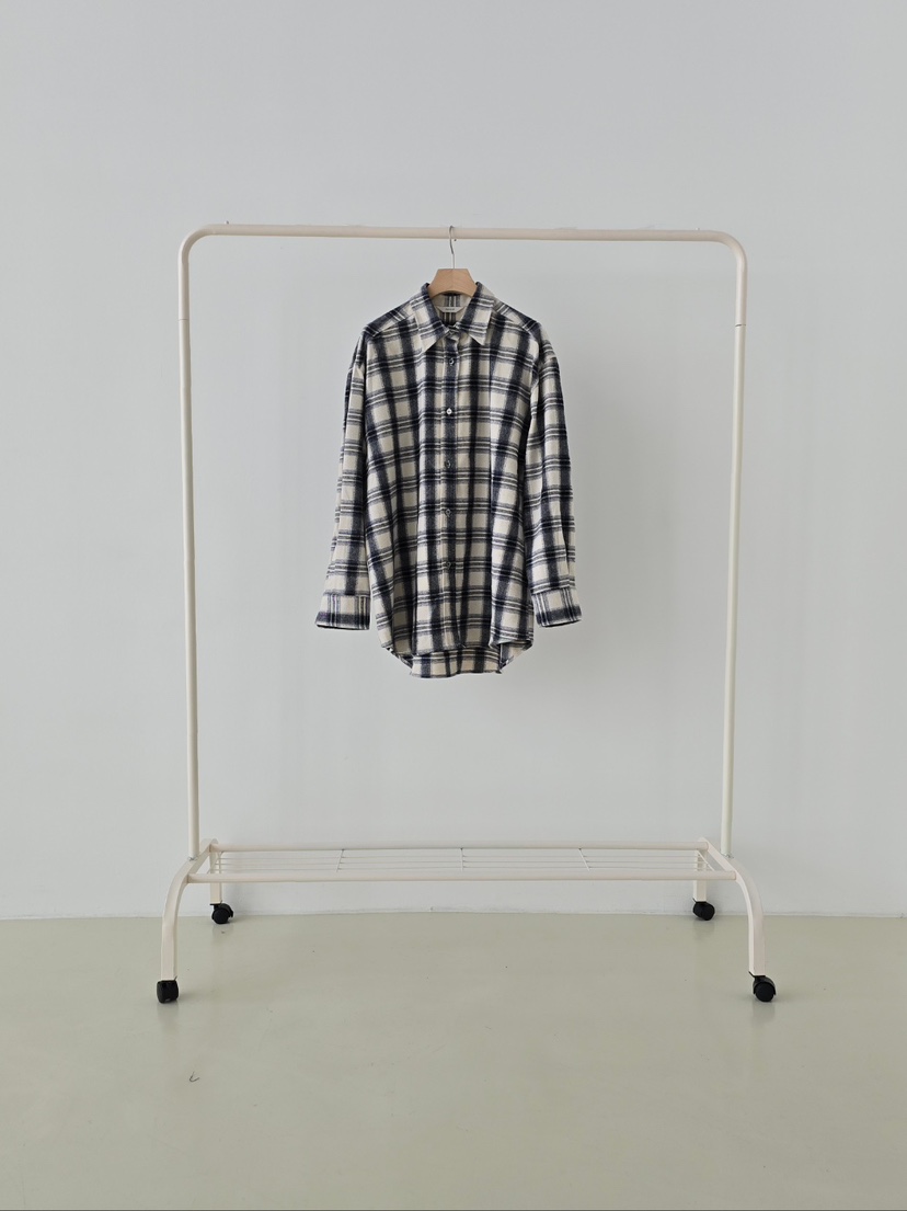 J SHOP東大門㊣實拍女裝新款人氣25秋冬襯衫蕾絲衫羊毛格紋J_SHOP襯衫/蕾絲衫圖色2