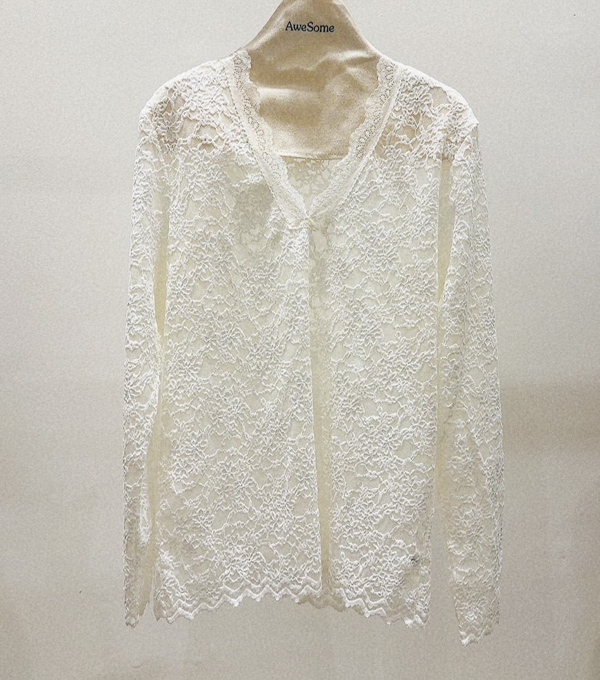 AWESOME-P東大門㊣直郵女士新款職業時尚休閑襯衫蕾絲衫絲絨AWESOME-P襯衫/蕾絲衫