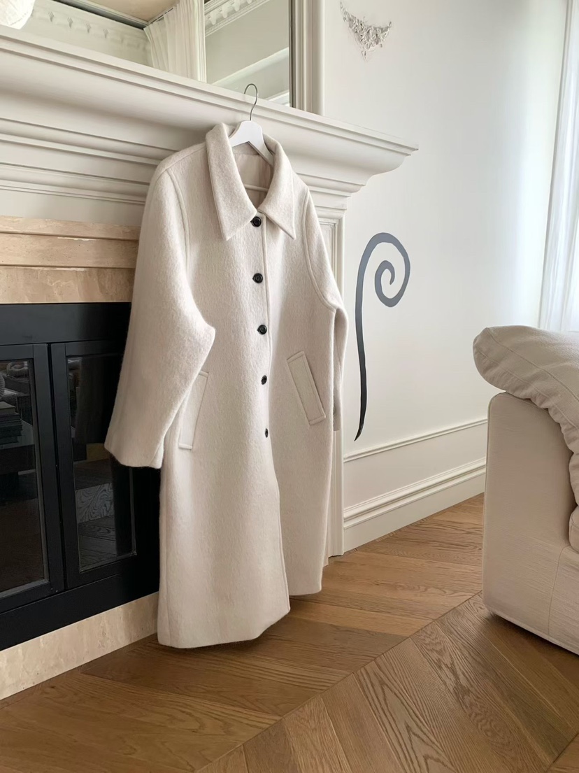 SOFTNESS韓國代購㊣女裝新品人氣真品25秋冬中長款大衣羊駝毛Softness/Cosmic中長款大衣