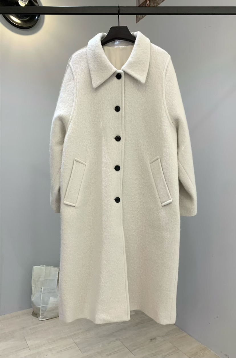 SOFTNESS韓國代購㊣女裝新品人氣真品25秋冬中長款大衣羊駝毛Softness/Cosmic中長款大衣圖色2