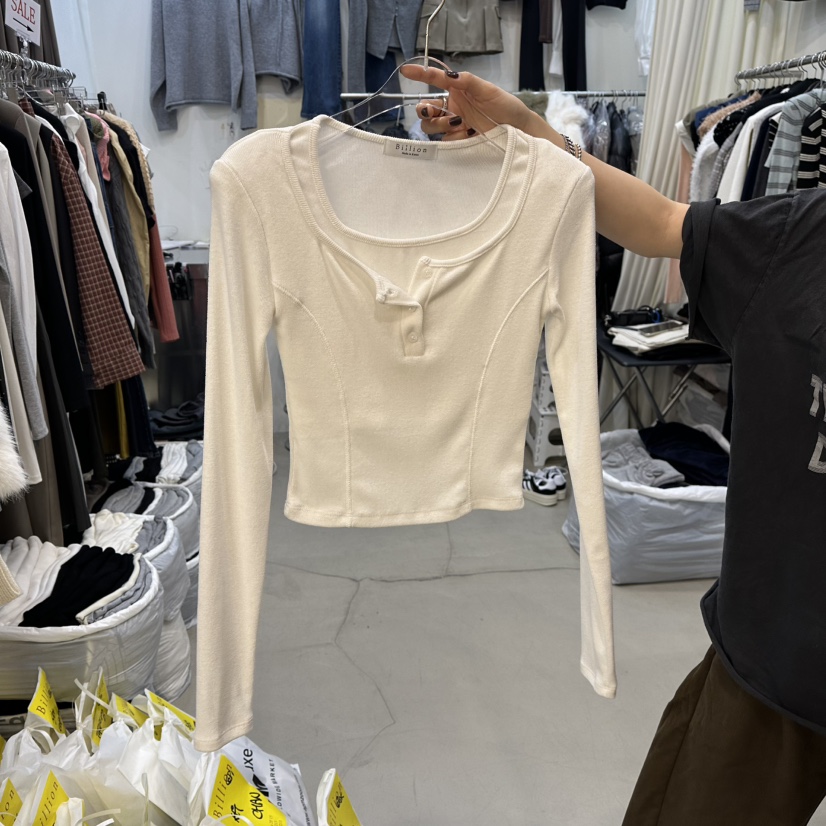 BILLION-L東大門㊣代購女裝新品職業休閑真品長袖T恤假兩件BILLION-L長袖T恤