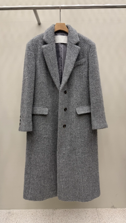 EOOB/LAMEREI韓國代購㊣女裝新品職業推薦中長款大衣羊駝長款EOOB/LAMEREI中長款大衣圖色2