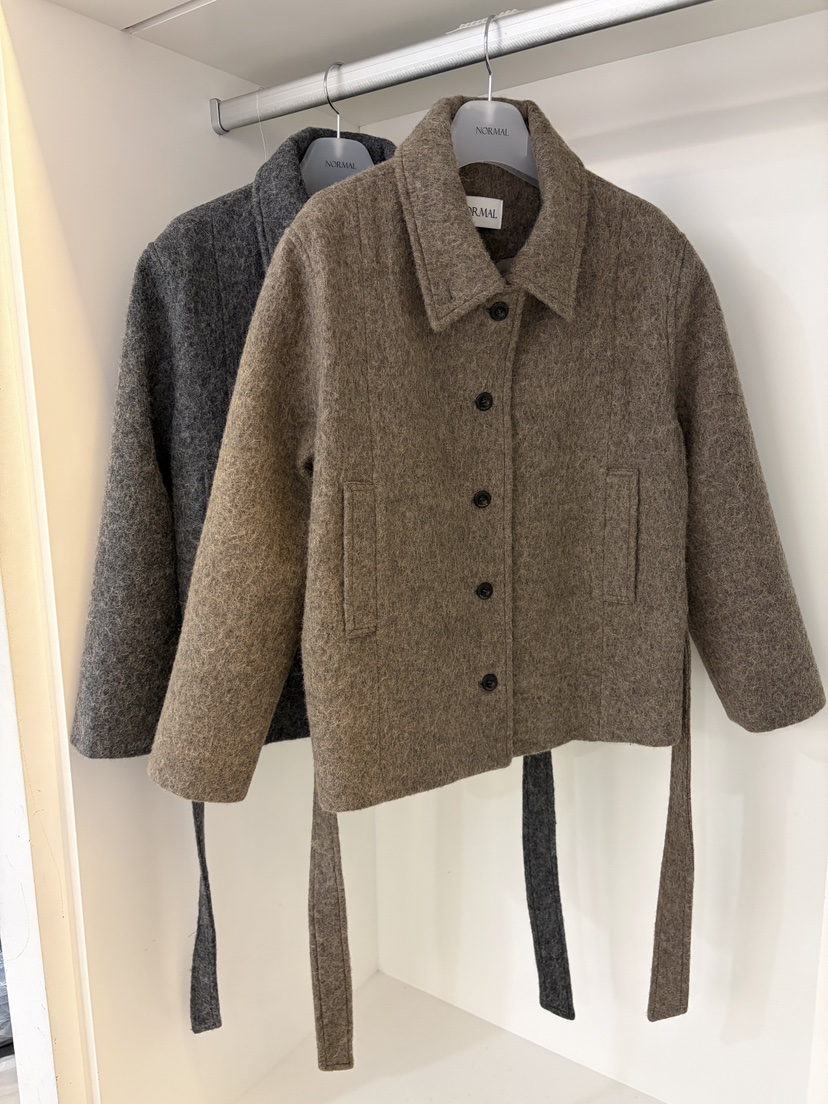 NORMAL東大門㊣代購女裝新品時尚休閑人氣熱賣推薦夾克含腰帶NORMAL夾克