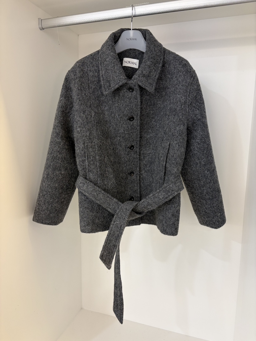 NORMAL東大門㊣代購女裝新品時尚休閑人氣熱賣推薦夾克含腰帶NORMAL夾克圖色2