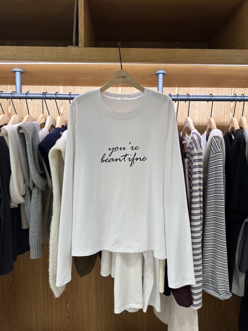 HI YANN東大門㊣代購女裝新品推薦真品熱賣時尚休閑長袖T恤HI YANN長袖T恤