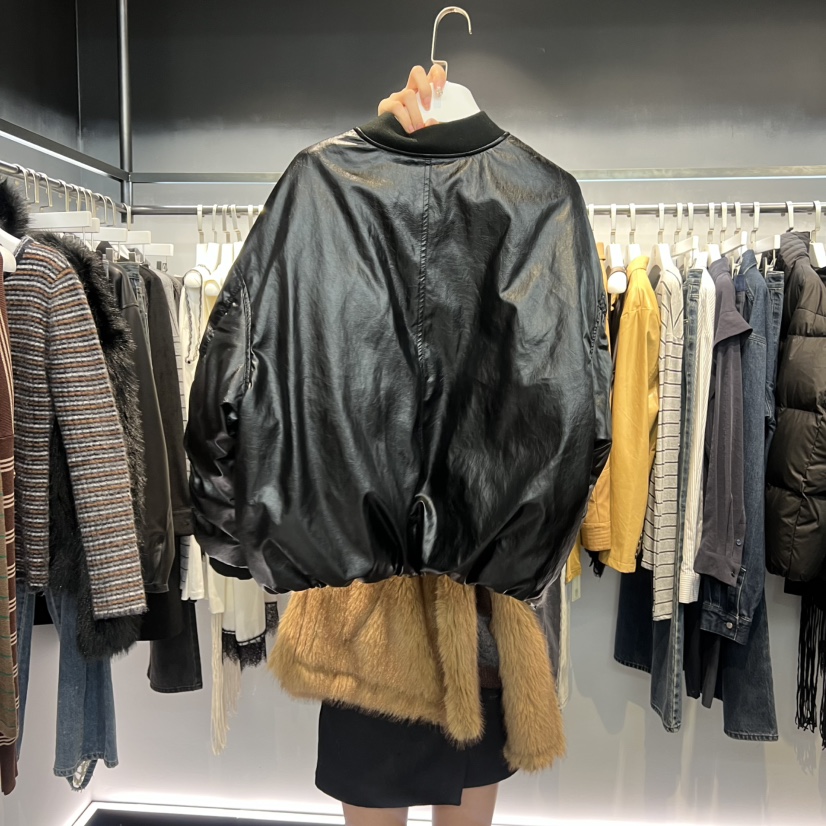 OUS/INCH-L東大門㊣代購女裝新品休閑短款羽絨服皮革鴨絨OUS/INCH短款羽絨服