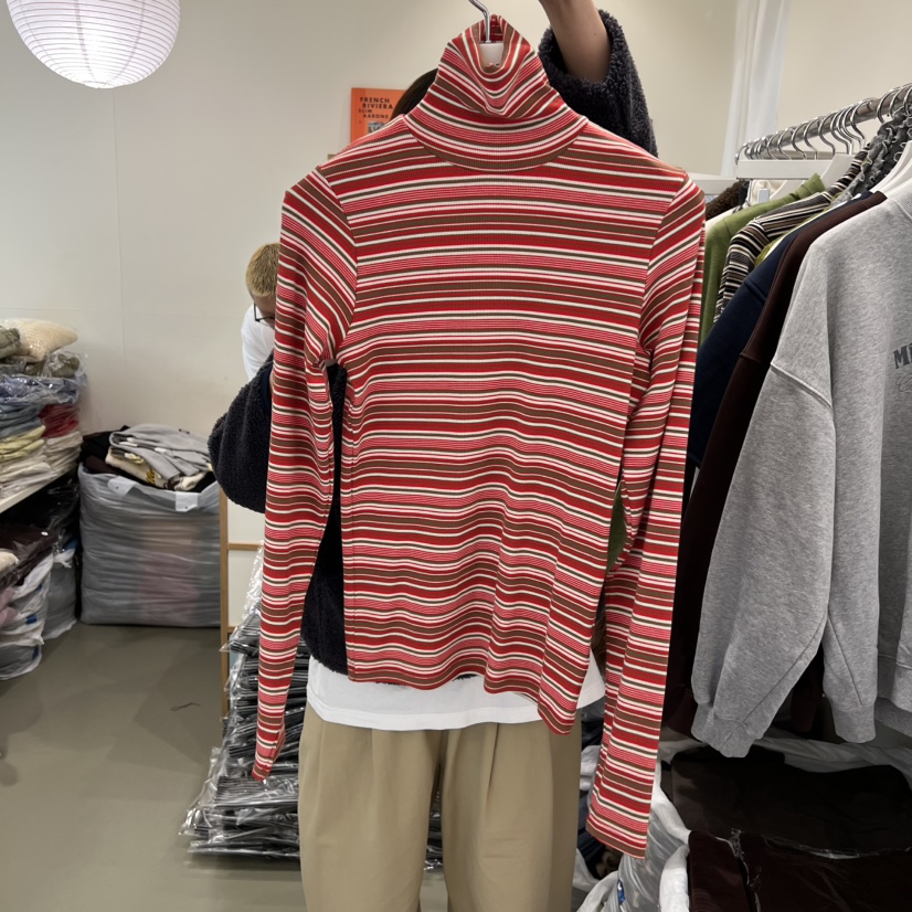 ARE韓國代購㊣女士新款真品職業休閑25秋冬人氣長袖T恤高領ARE YOU/ARE長袖T恤圖色2