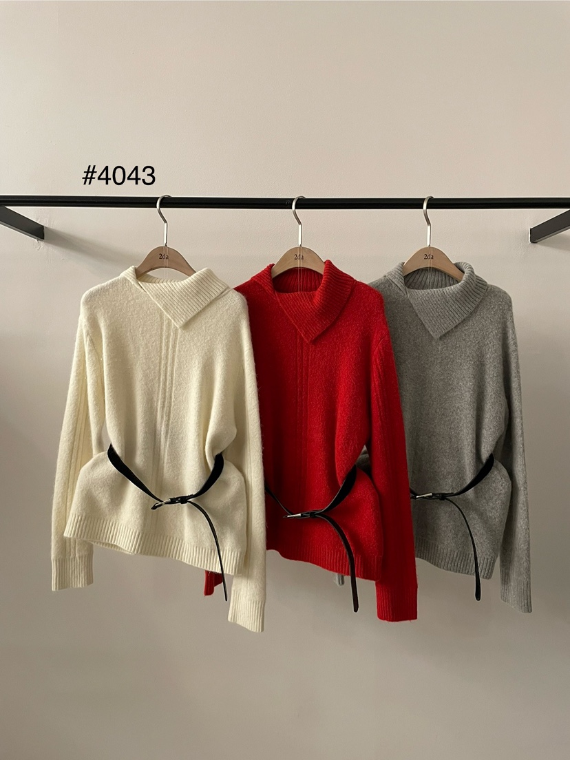 2DA/DARIMI-P東大門㊣實拍女裝新款時尚熱賣針織衫含腰帶2DA/DARIMI-P針織衫