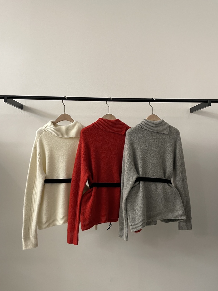 2DA/DARIMI-P東大門㊣實拍女裝新款時尚熱賣針織衫含腰帶2DA/DARIMI-P針織衫