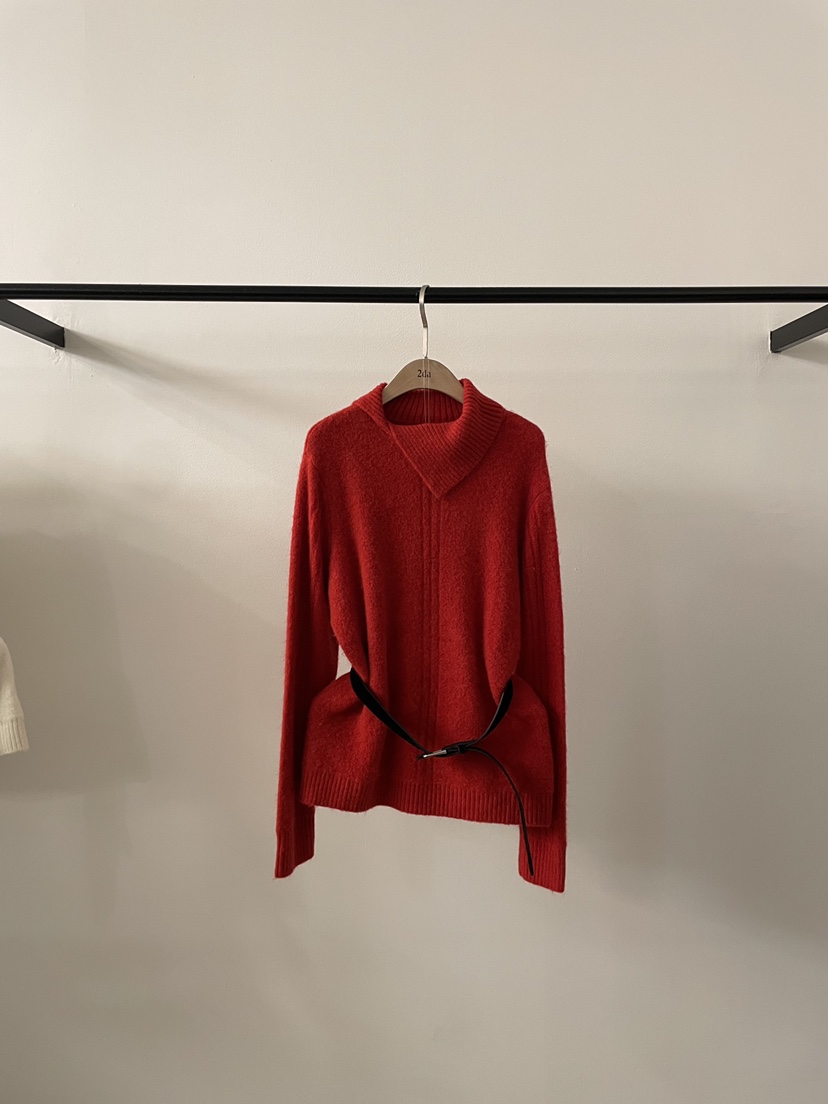 2DA/DARIMI-P東大門㊣實拍女裝新款時尚熱賣針織衫含腰帶2DA/DARIMI-P針織衫圖色2