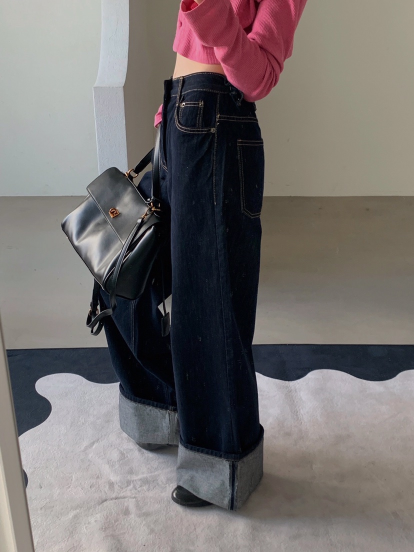 VERANDA東大門㊣直郵女士新款人氣真品25秋冬推薦牛仔褲不褪色VERANDA牛仔褲