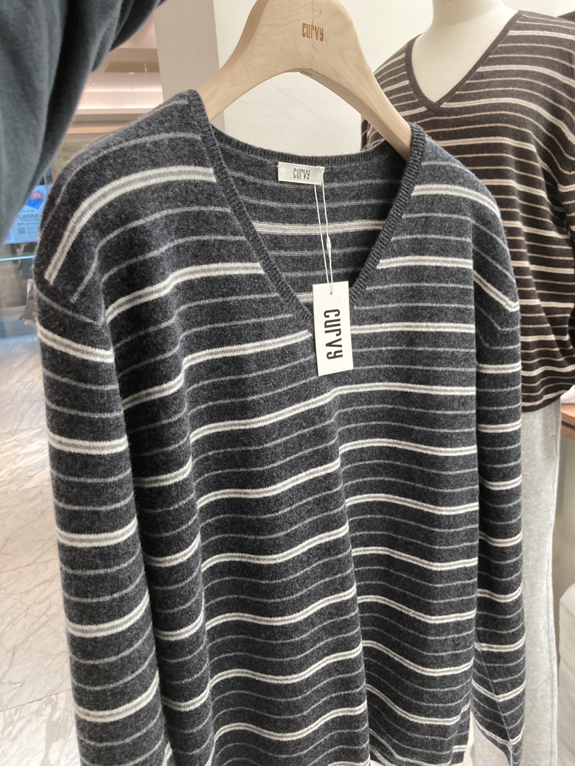 CURVY東大門㊣直郵女士新品人氣推薦職業真品針織衫羊毛條紋CURVY針織衫