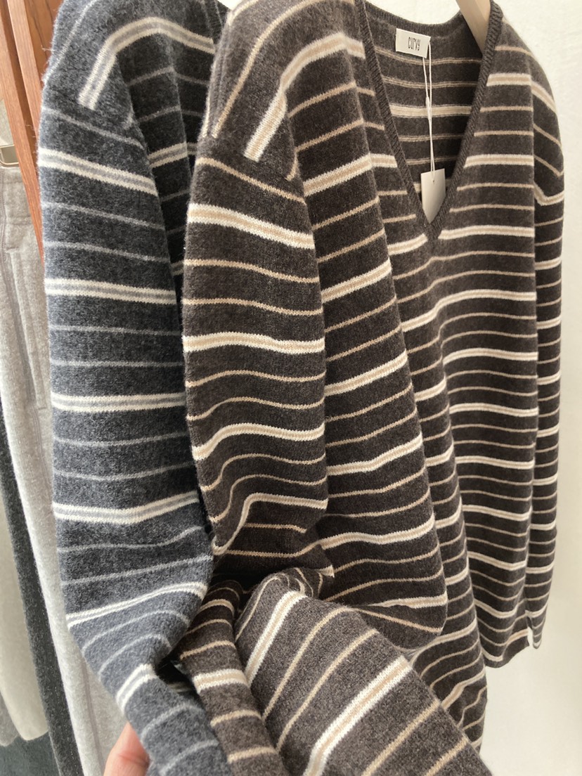 CURVY東大門㊣直郵女士新品人氣推薦職業真品針織衫羊毛條紋CURVY針織衫